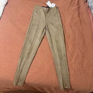 Faux suede leggings